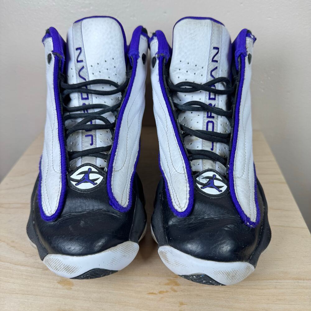 Kids Jordan Pro Strong White/Electro Purple/Black 4.5Y - Picture 2 of 8